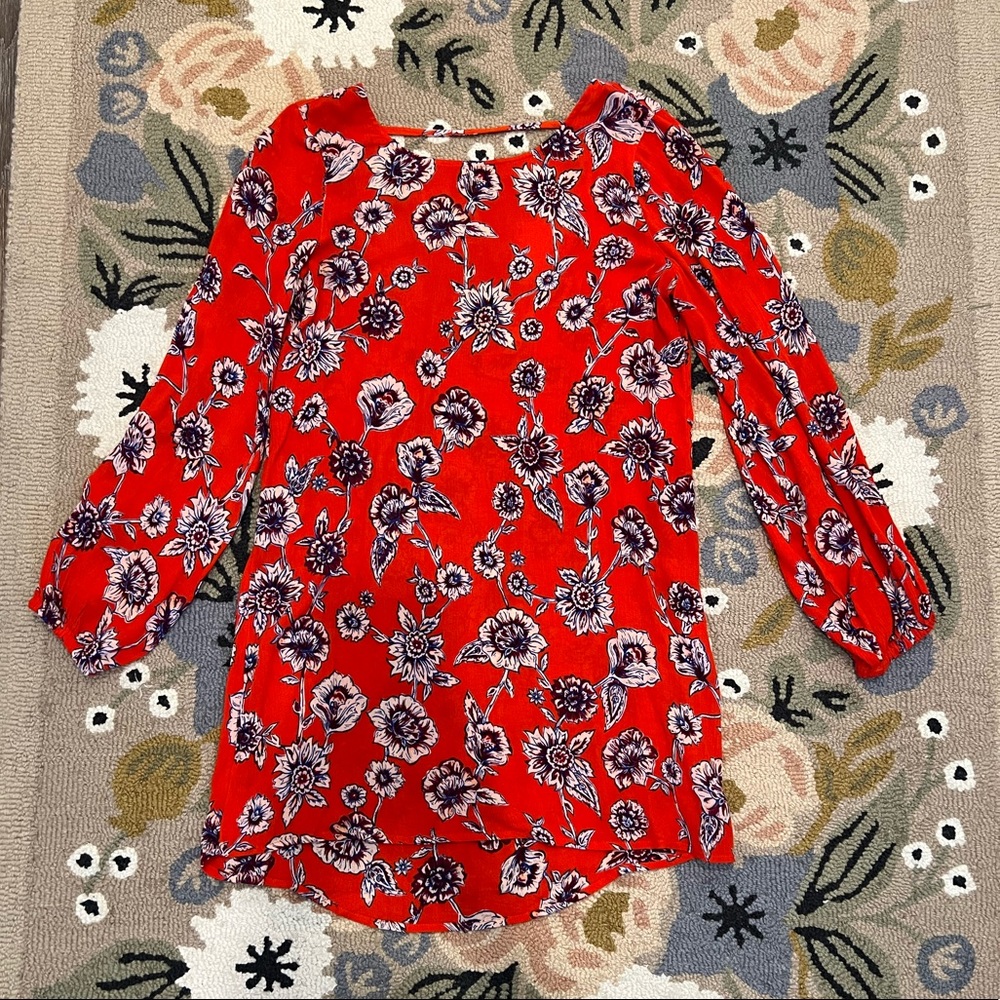 Red Floral Billabong Mini Dress